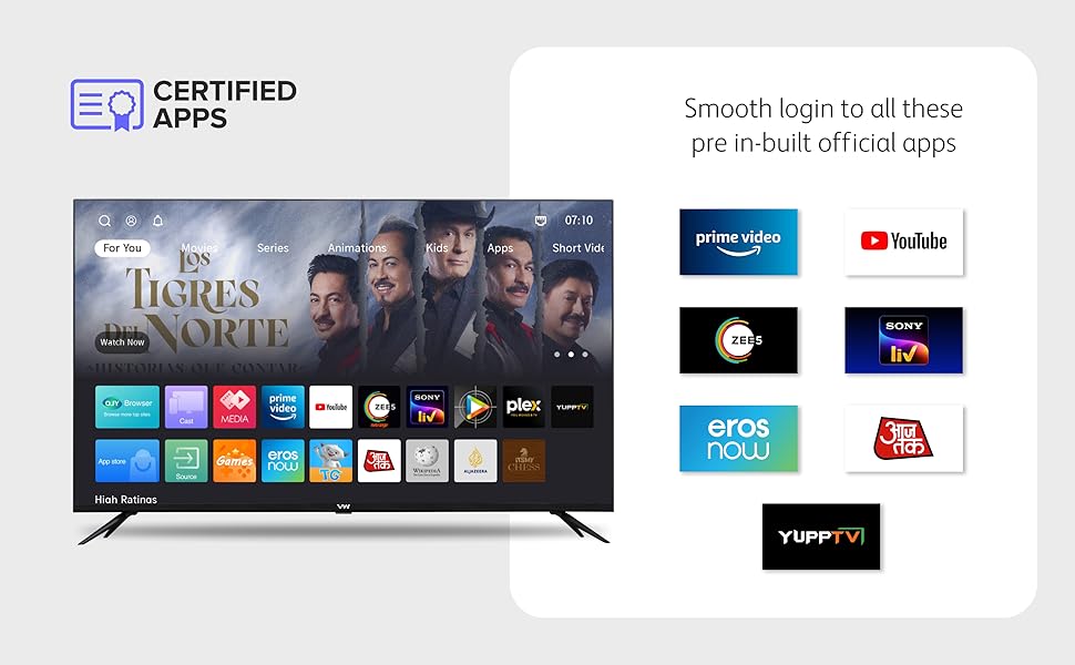 certified apps, official apps, YouTube login, 32 inch smart tv, led tv